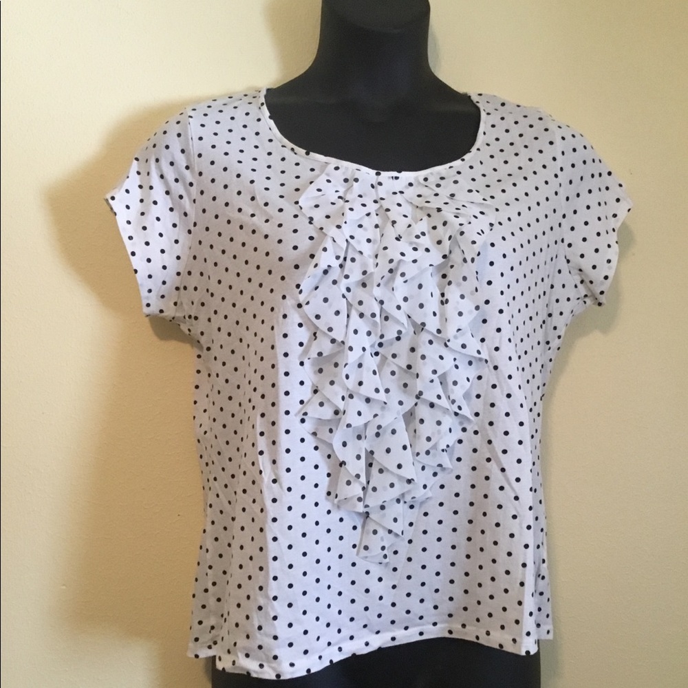 ELLE ruffled front scoop neck blouse XL